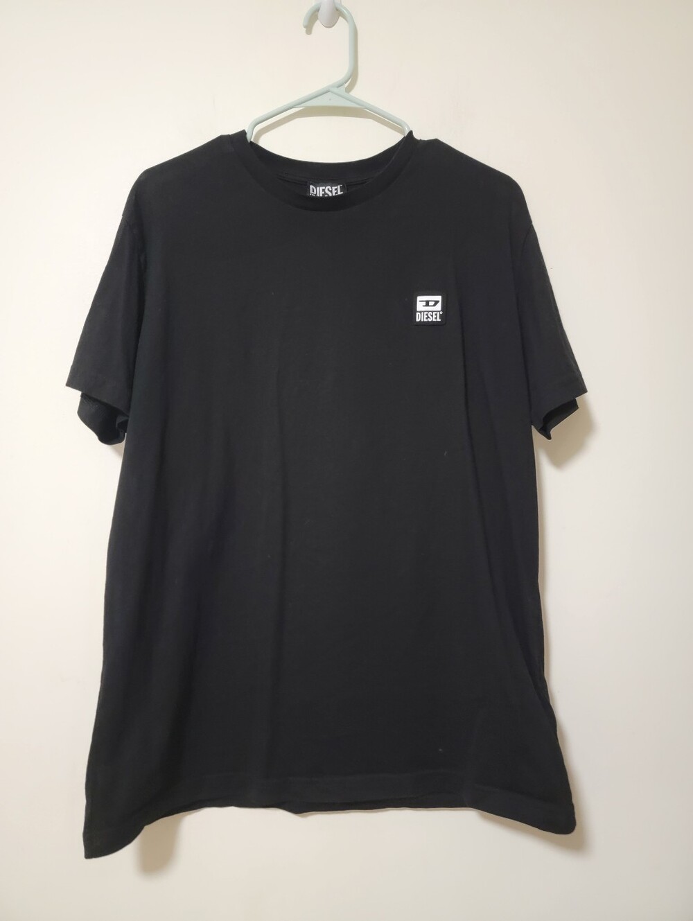 Diesel Black Short-Sleeve Crewneck Tee with Chest Logo